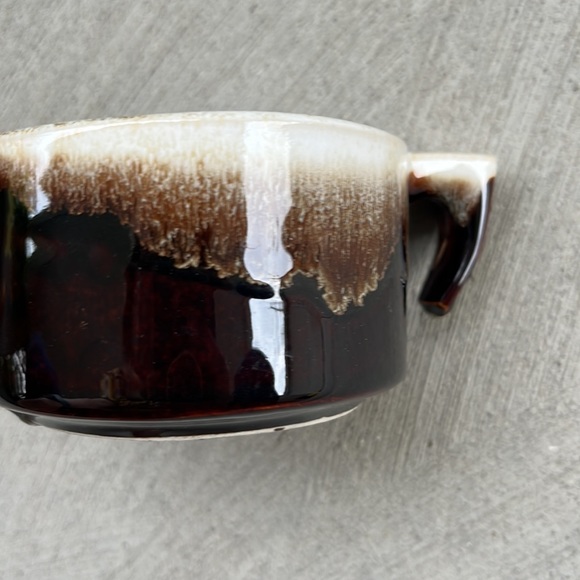 Pfaltzgraff Gourmet MCM set of 2 Cups Mugs Earthenware Brown Drip Glaze Vintage - Picture 2 of 5